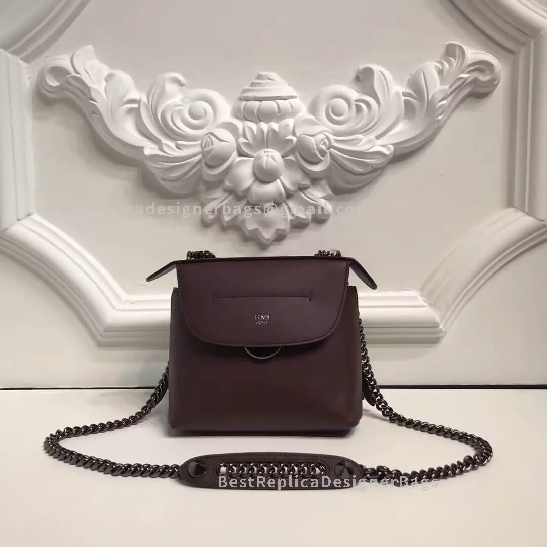 Fendi Large Back To School Leather Backpack In Wine 041